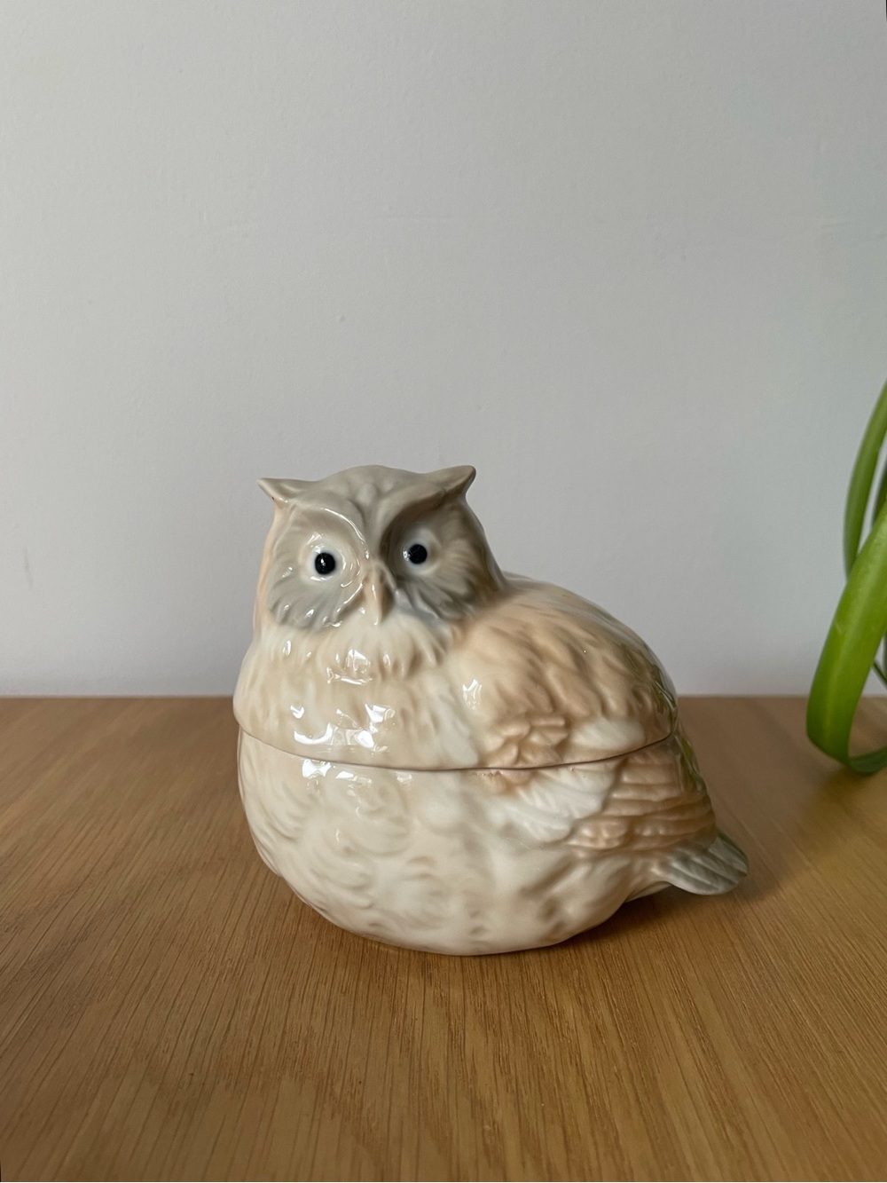 Vintage Otagiri Owl Covered Trinket Dish 70s